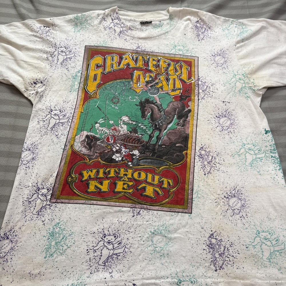 Vintage 1991 Grateful Dead Without A Net Operation Dead Tour shirt Size XL 23x26